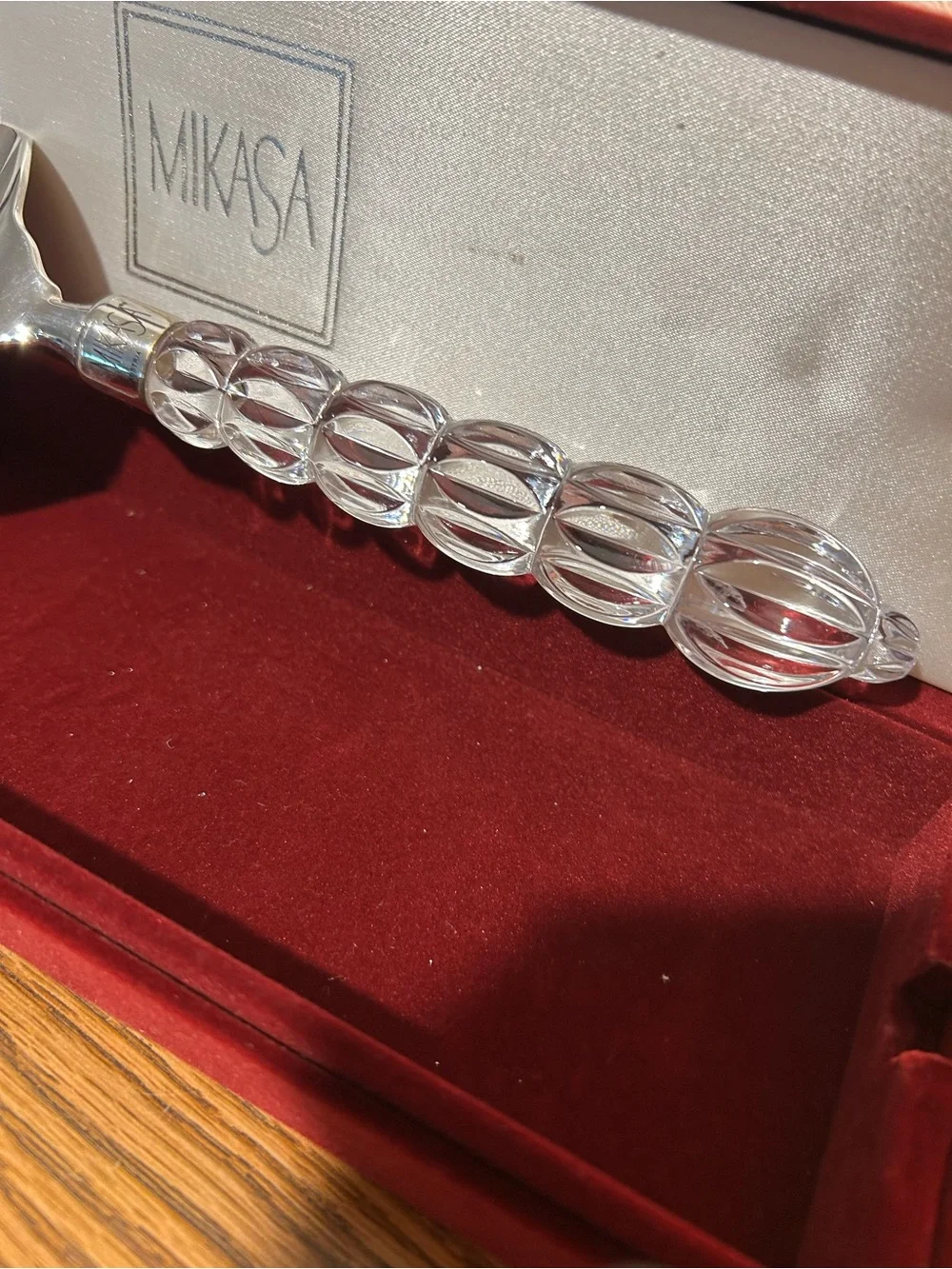Mikasa Clear Crystal Handle Serving Fork and Spade Set